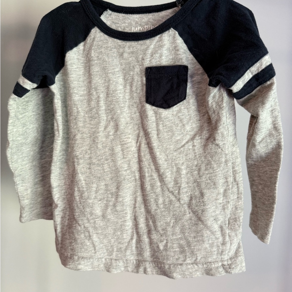 Jumping Beans Gray and Black Long Sleeve Tees
